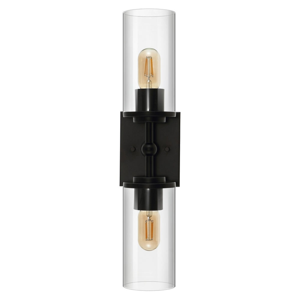 Safavieh Lolita, 2 Light, 6 Inch, Black, Iron/Glass Wall Sconce X23 Black 6" x 4.75" x 20.5"