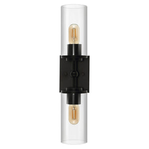 Safavieh Lolita, 2 Light, 6 Inch, Black, Iron/Glass Wall Sconce X23 Black 6" x 4.75" x 20.5"