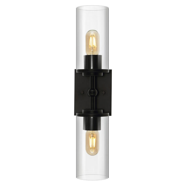 Safavieh Lolita, 2 Light, 6 Inch, Black, Iron/Glass Wall Sconce X23 Black 6" x 4.75" x 20.5"