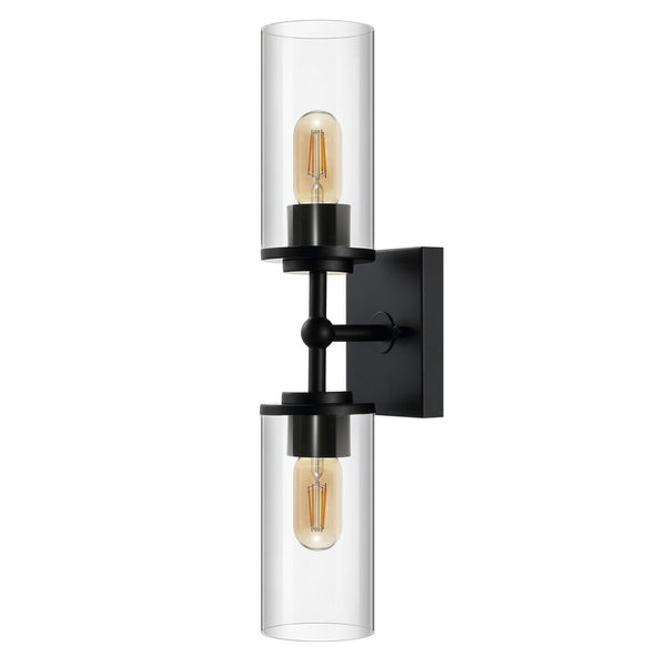 Safavieh Lolita, 2 Light, 6 Inch, Black, Iron/Glass Wall Sconce X23 Black 6" x 4.75" x 20.5"