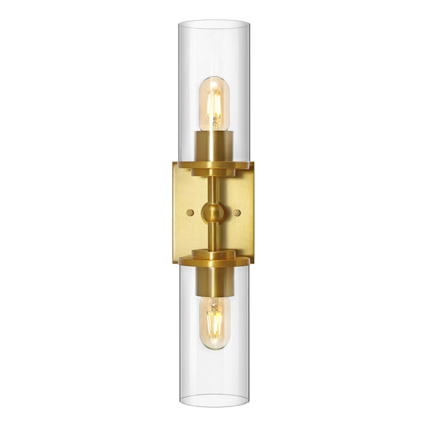 Safavieh Lolita, 2 Light, 6 Inch, Brass, Iron/Glass Wall Sconce X23 Brass Gold 6" x 4.75" x 20.5"