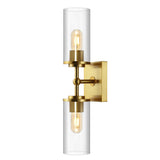 Safavieh Lolita, 2 Light, 6 Inch, Brass, Iron/Glass Wall Sconce X23 Brass Gold 6" x 4.75" x 20.5"