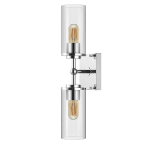 Safavieh Lolita, 2 Light, 6 Inch, Chrome, Iron/Glass Wall Sconce X23 Chrome 6" x 4.75" x 20.5"