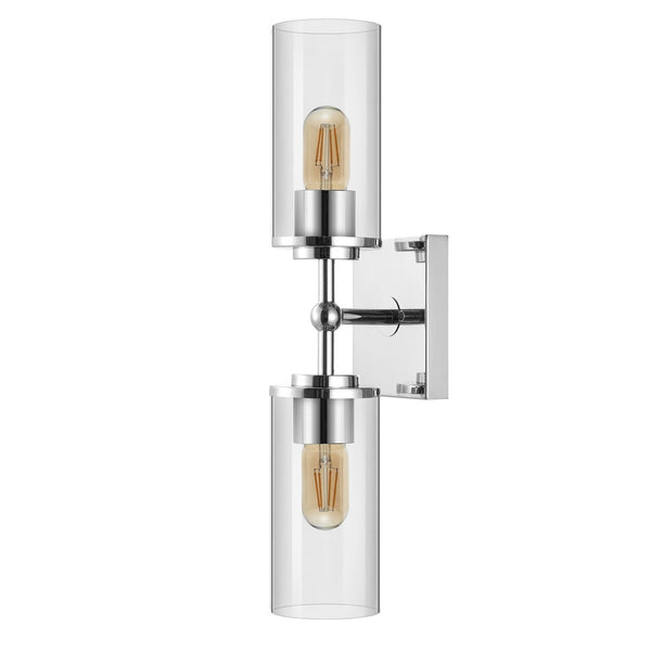 Safavieh Lolita, 2 Light, 6 Inch, Chrome, Iron/Glass Wall Sconce X23 Chrome 6" x 4.75" x 20.5"