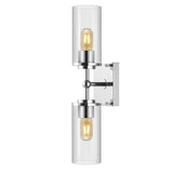 Safavieh Lolita, 2 Light, 6 Inch, Chrome, Iron/Glass Wall Sconce X23 Chrome 6" x 4.75" x 20.5"