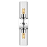 Safavieh Lolita, 2 Light, 6 Inch, Chrome, Iron/Glass Wall Sconce X23 Chrome 6" x 4.75" x 20.5"