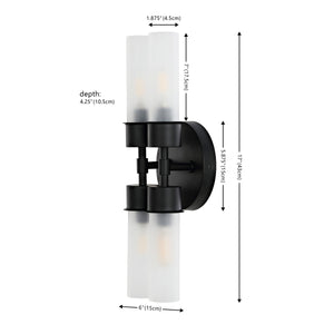 Safavieh Joli, 4 Light, 5.75 Inch, Black, Iron/Glass Wall Sconce Black / Clear SCN4142A