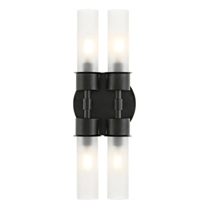 Safavieh Joli, 4 Light, 5.75 Inch, Black, Iron/Glass Wall Sconce Black / Clear SCN4142A