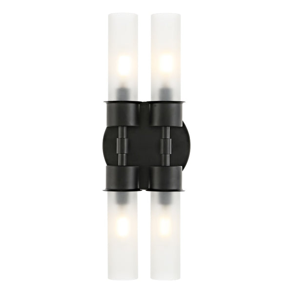 Safavieh Joli, 4 Light, 5.75 Inch, Black, Iron/Glass Wall Sconce Black / Clear SCN4142A