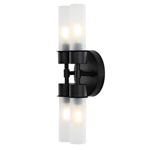 Safavieh Joli, 4 Light, 5.75 Inch, Black, Iron/Glass Wall Sconce Black / Clear SCN4142A
