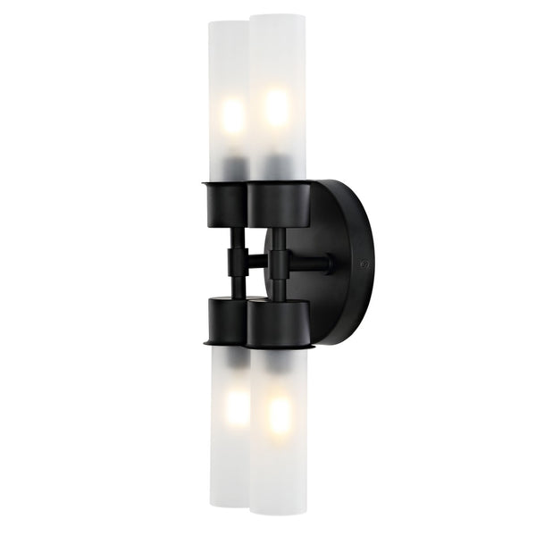 Safavieh Joli, 4 Light, 5.75 Inch, Black, Iron/Glass Wall Sconce Black / Clear SCN4142A