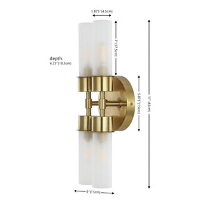 Safavieh Joli, 4 Light, 5.75 Inch, Brass, Iron/Glass Wall Sconce Brass Gold / Clear SCN4142B