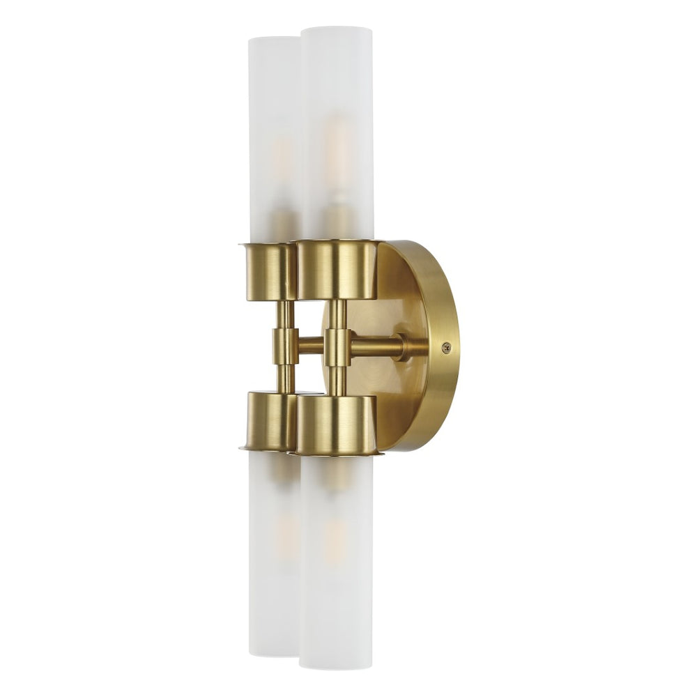 Safavieh Joli, 4 Light, 5.75 Inch, Brass, Iron/Glass Wall Sconce Brass Gold / Clear SCN4142B