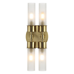 Safavieh Joli, 4 Light, 5.75 Inch, Brass, Iron/Glass Wall Sconce Brass Gold / Clear SCN4142B