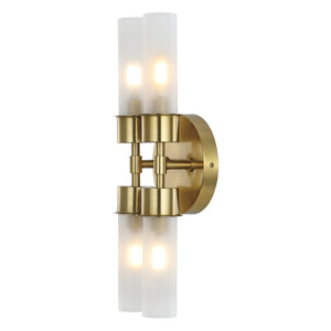 Safavieh Joli, 4 Light, 5.75 Inch, Brass, Iron/Glass Wall Sconce Brass Gold / Clear SCN4142B