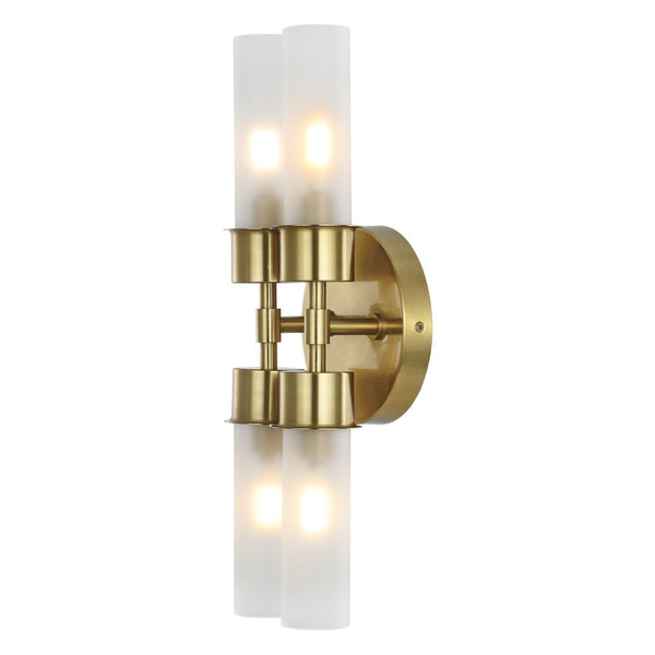 Safavieh Joli, 4 Light, 5.75 Inch, Brass, Iron/Glass Wall Sconce Brass Gold / Clear SCN4142B