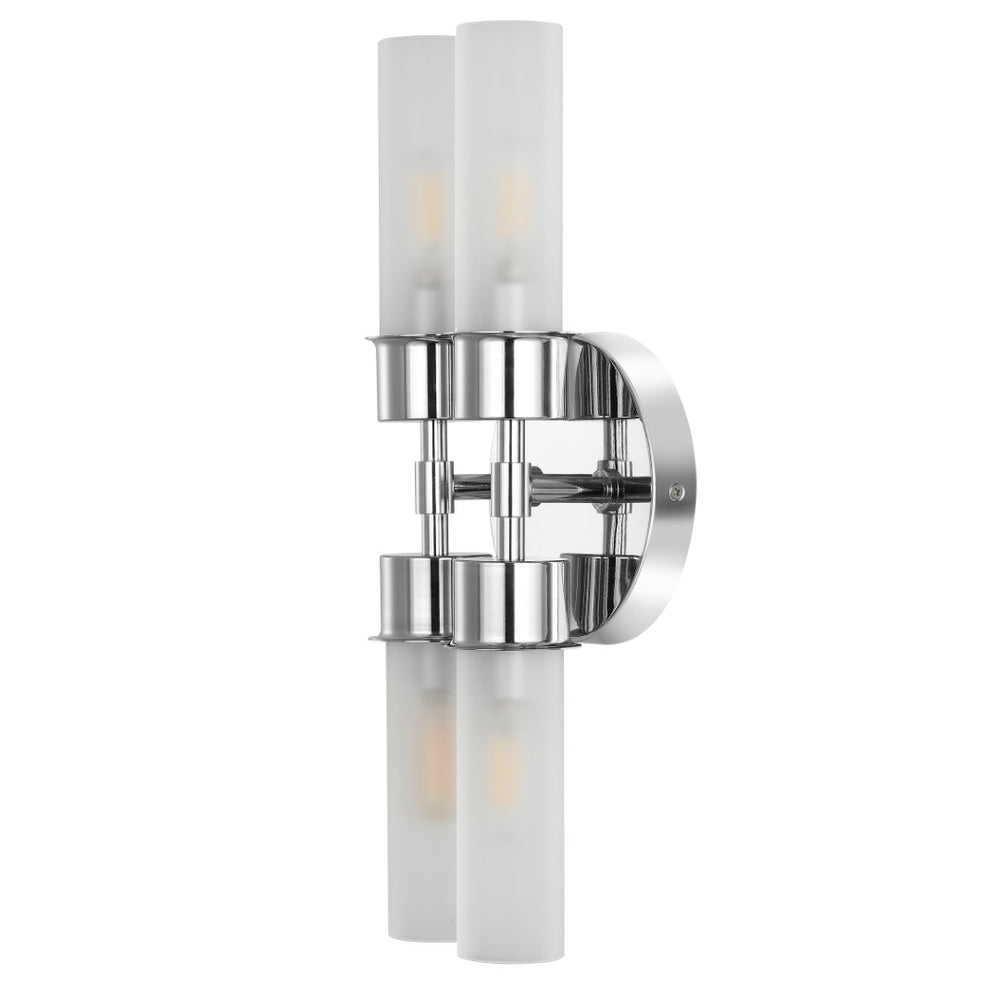 Safavieh Joli, 4 Light, 5.75 Inch, Chrome, Iron/Glass Wall Sconce Chrome / Clear SCN4142C