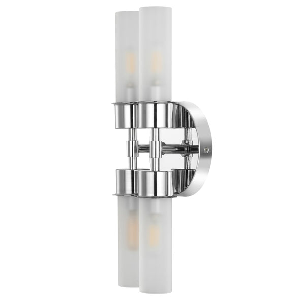 Safavieh Joli, 4 Light, 5.75 Inch, Chrome, Iron/Glass Wall Sconce Chrome / Clear SCN4142C
