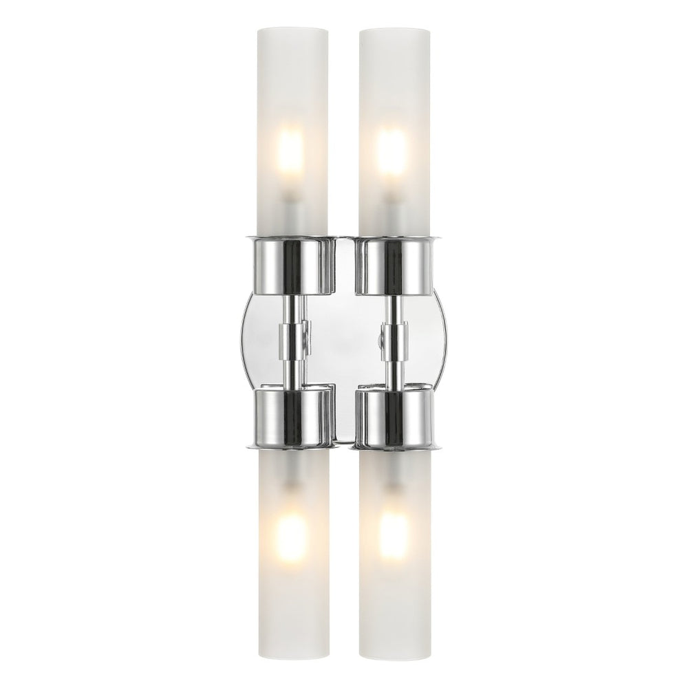 Safavieh JOLI, Elegant 4-Light Wall Sconce with Iron and Glass Accents for Modern and Transitional Spaces Chrome SCN4142C