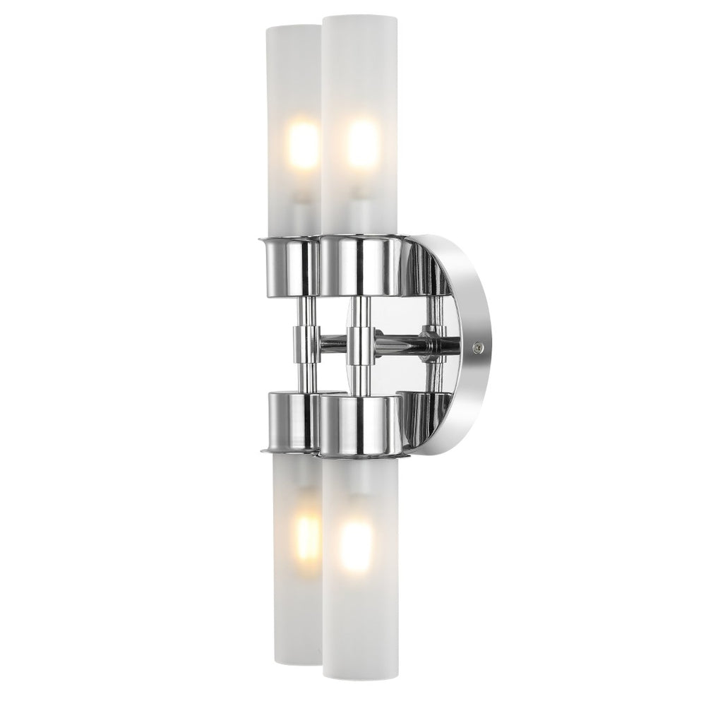 Safavieh JOLI, Elegant 4-Light Wall Sconce with Iron and Glass Accents for Modern and Transitional Spaces Chrome SCN4142C