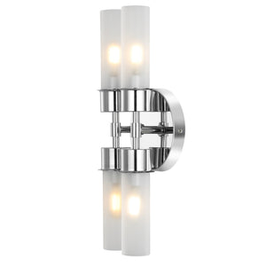 Safavieh Joli, 4 Light, 5.75 Inch, Chrome, Iron/Glass Wall Sconce Chrome / Clear SCN4142C