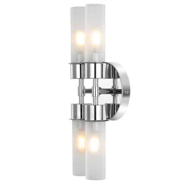 Safavieh Joli, 4 Light, 5.75 Inch, Chrome, Iron/Glass Wall Sconce Chrome / Clear SCN4142C