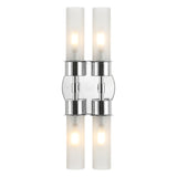 Safavieh Joli, 4 Light, 5.75 Inch, Chrome, Iron/Glass Wall Sconce Chrome / Clear SCN4142C