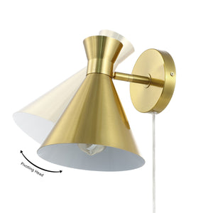 Safavieh Jordie, 9.25 Inch, Brass, Iron Wall Sconce X23 Brass Gold 8" x 8.25" x 9.25"