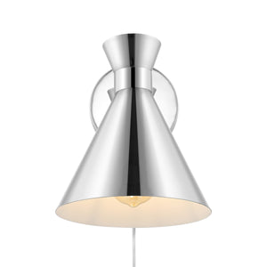 Safavieh Jordie, 9.25 Inch, Chrome, Iron Wall Sconce X23 Chrome 8" x 8.25" x 9.25"