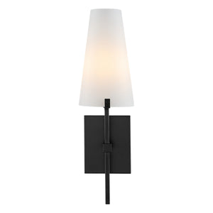 Safavieh Nanda, 6.75 Inch, Black, Iron/Glass Wall Sconce X23 Black 6" x 6.75" x 18.5"