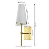 Safavieh Nanda, 6.75 Inch, Brass, Iron/Glass Wall Sconce X23 Brass Gold 6" x 6.75" x 18.5"