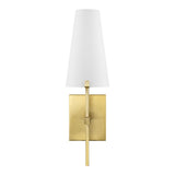 Safavieh Nanda, 6.75 Inch, Brass, Iron/Glass Wall Sconce X23 Brass Gold 6" x 6.75" x 18.5"