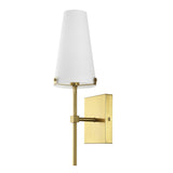 Safavieh Nanda, 6.75 Inch, Brass, Iron/Glass Wall Sconce X23 Brass Gold 6" x 6.75" x 18.5"