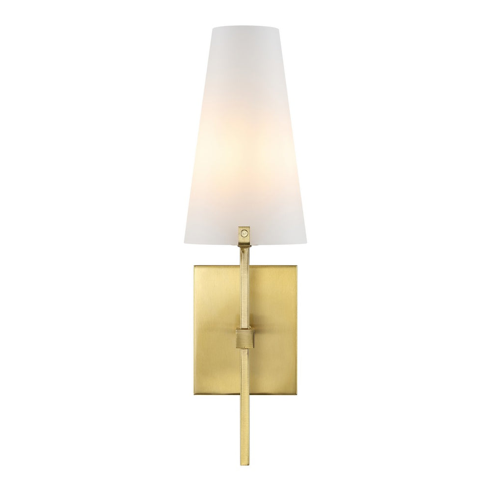 Safavieh Nanda, 6.75 Inch, Brass, Iron/Glass Wall Sconce X23 Brass Gold 6" x 6.75" x 18.5"