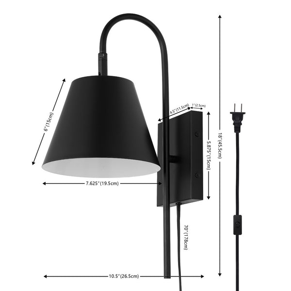 Safavieh Rhoeva 10" Wall Sconce Black SCN4145B