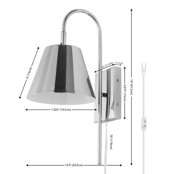 Safavieh Rhoeva 10" Wall Sconce Chrome SCN4145C