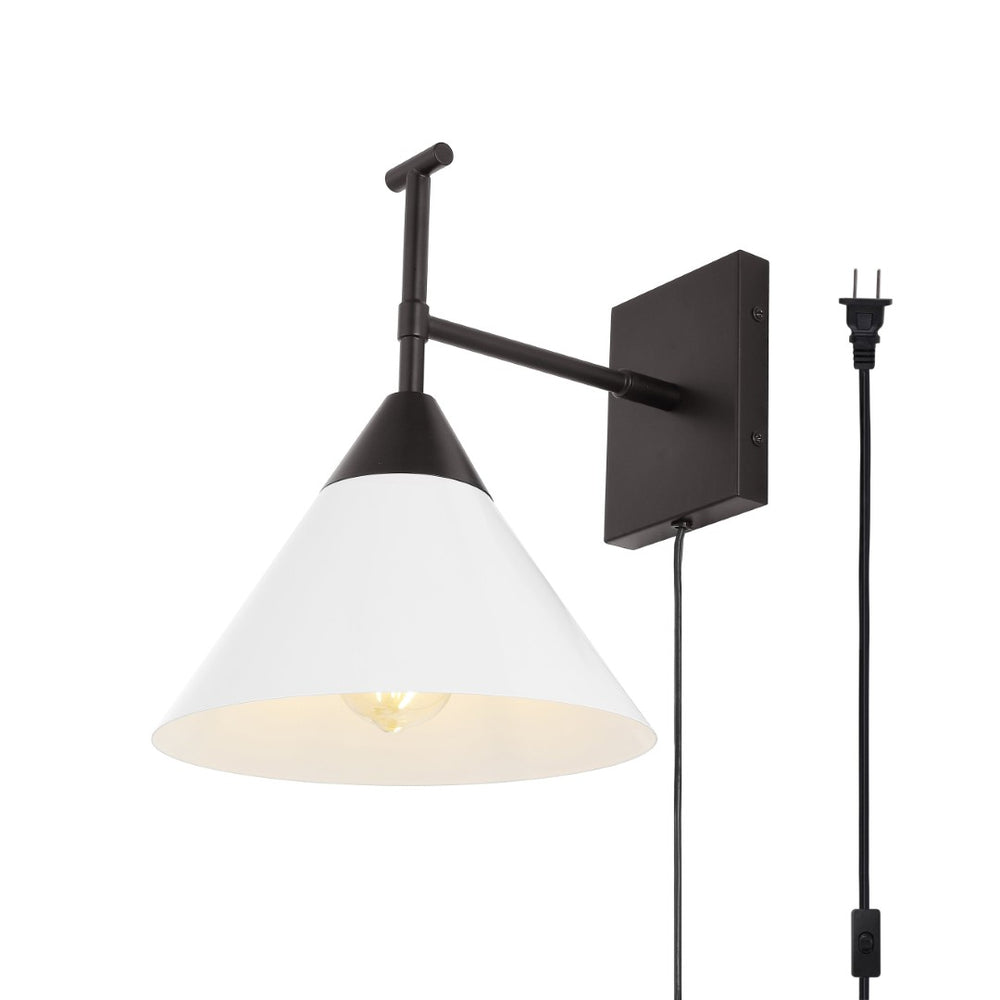 Safavieh VELEZIA, 12.5-Inch Minimalist Iron Wall Sconce for Ambient Illumination and Stylish Home Decor Black / White SCN4146B