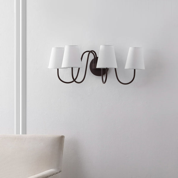 Safavieh RHEA, 4-Light Wall Sconce in Oil Rubbed Bronze - Elegant Metal Design for Modern & Classic Spaces SCN4147A