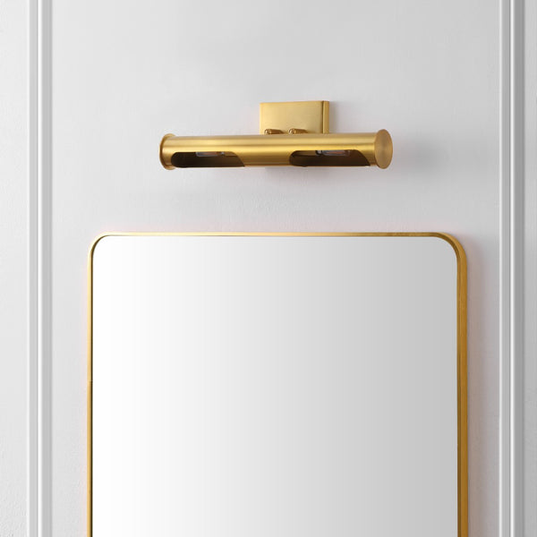 Safavieh ROBYN, 2-Light Wall Sconce in Warm Brass – Modern Minimalist Design for Stylish Home Illumination SCN4148A