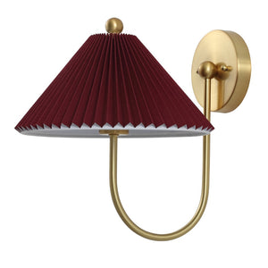 Safavieh CHRISSY, Elegant 14-Inch Burgundy/Brass Wall Sconce Set of 2 for Warm Ambient Lighting Home Decor SCN4149A-SET2
