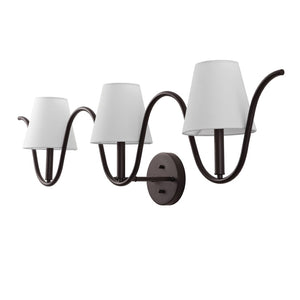 Safavieh RYLIE, 3-Light Wall Sconce in Oil Rubbed Bronze - Elegant Metal & Fabric Design for Any Space SCN4150A