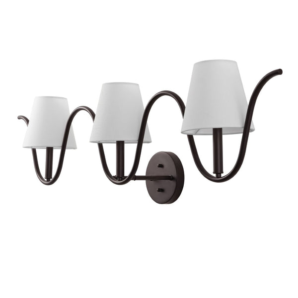 Safavieh RYLIE, 3-Light Wall Sconce in Oil Rubbed Bronze - Elegant Metal & Fabric Design for Any Space SCN4150A