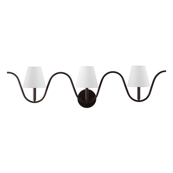 Safavieh RYLIE, 3-Light Wall Sconce in Oil Rubbed Bronze - Elegant Metal & Fabric Design for Any Space SCN4150A