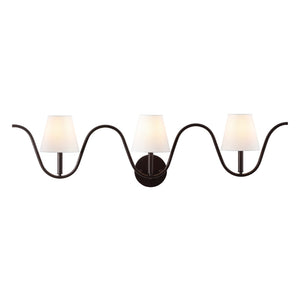 Safavieh RYLIE, 3-Light Wall Sconce in Oil Rubbed Bronze - Elegant Metal & Fabric Design for Any Space SCN4150A