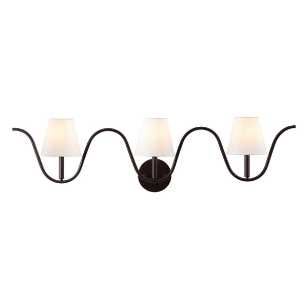 Safavieh RYLIE, 3-Light Wall Sconce in Oil Rubbed Bronze - Elegant Metal & Fabric Design for Any Space SCN4150A