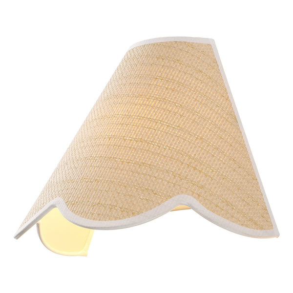 Safavieh Myka, 12-Inch Natural & White Rattan Wall Sconce With Metal Frame — Warm Diffused Light For Living Spaces SCN4153A