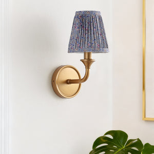 Safavieh Maicie, 8-Inch Fabric Wall Sconce Set Of 2 With Gold-Accented Iron Frame For Modern Ambience BLUE / GOLD SCN4155A-SET2