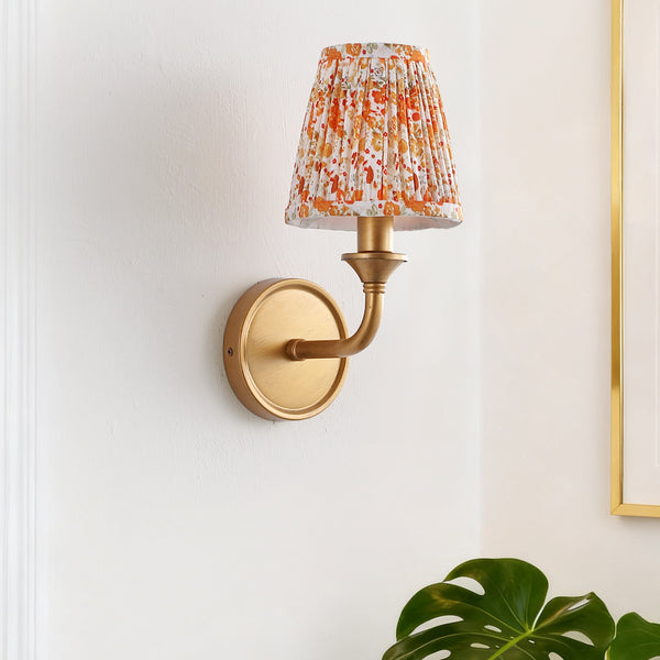 Safavieh Maicie, 8-Inch Fabric Wall Sconce Set Of 2 With Gold-Accented Iron Frame For Modern Ambience ORANGE / GOLD SCN4155B-SET2