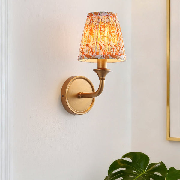 Safavieh Maicie, 8-Inch Fabric Wall Sconce Set Of 2 With Gold-Accented Iron Frame For Modern Ambience ORANGE / GOLD SCN4155B-SET2