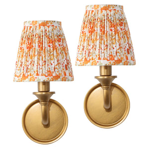 Safavieh Maicie, 8-Inch Fabric Wall Sconce Set Of 2 With Gold-Accented Iron Frame For Modern Ambience ORANGE / GOLD SCN4155B-SET2